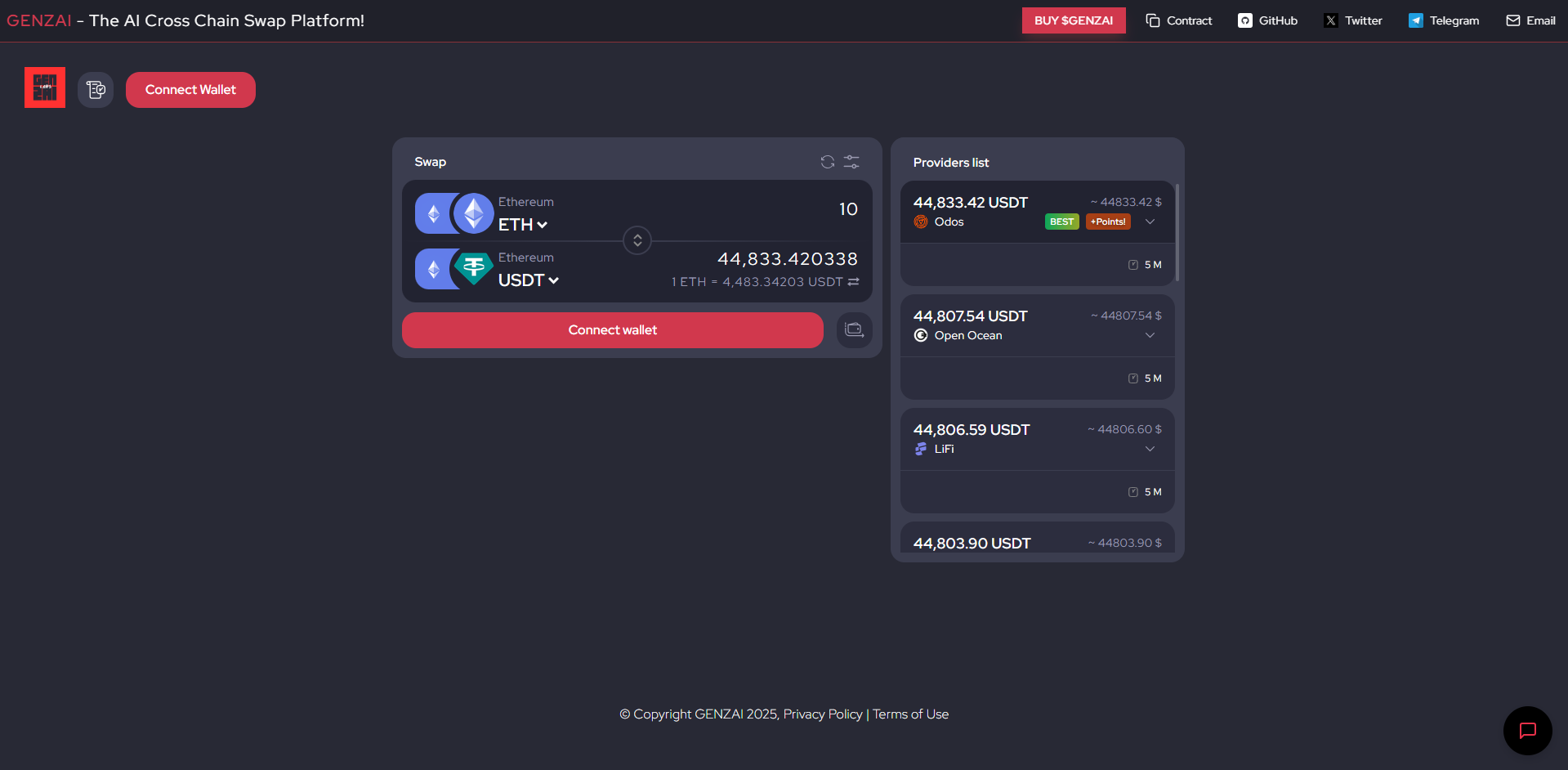 Multi-chain DEX Aggregator with AI Agent Screenshot